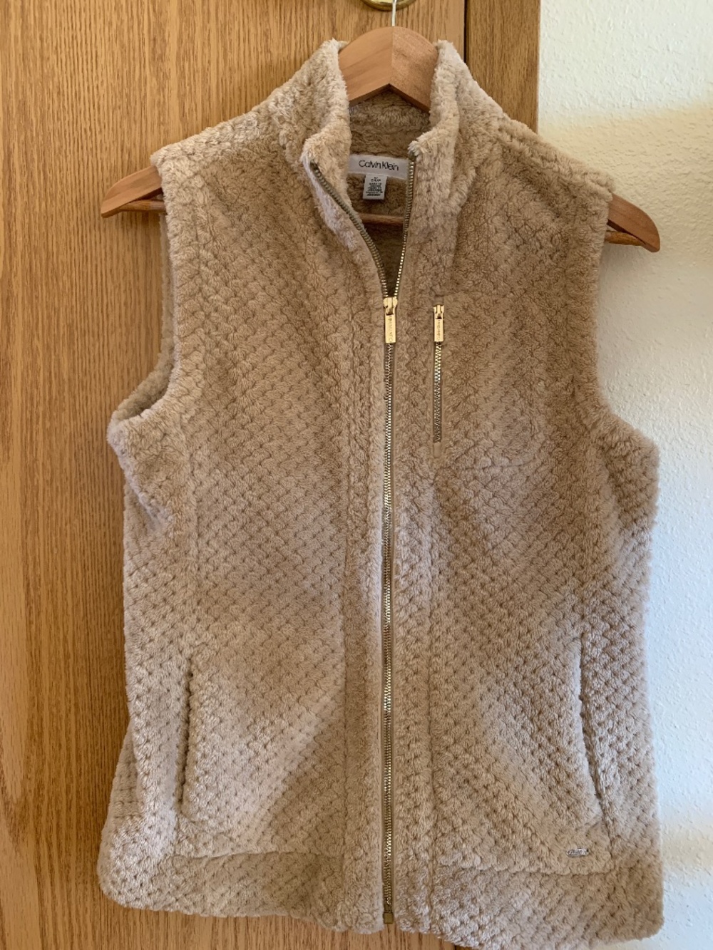 Calvin Klein Teddy Fleece Zip Up Vest